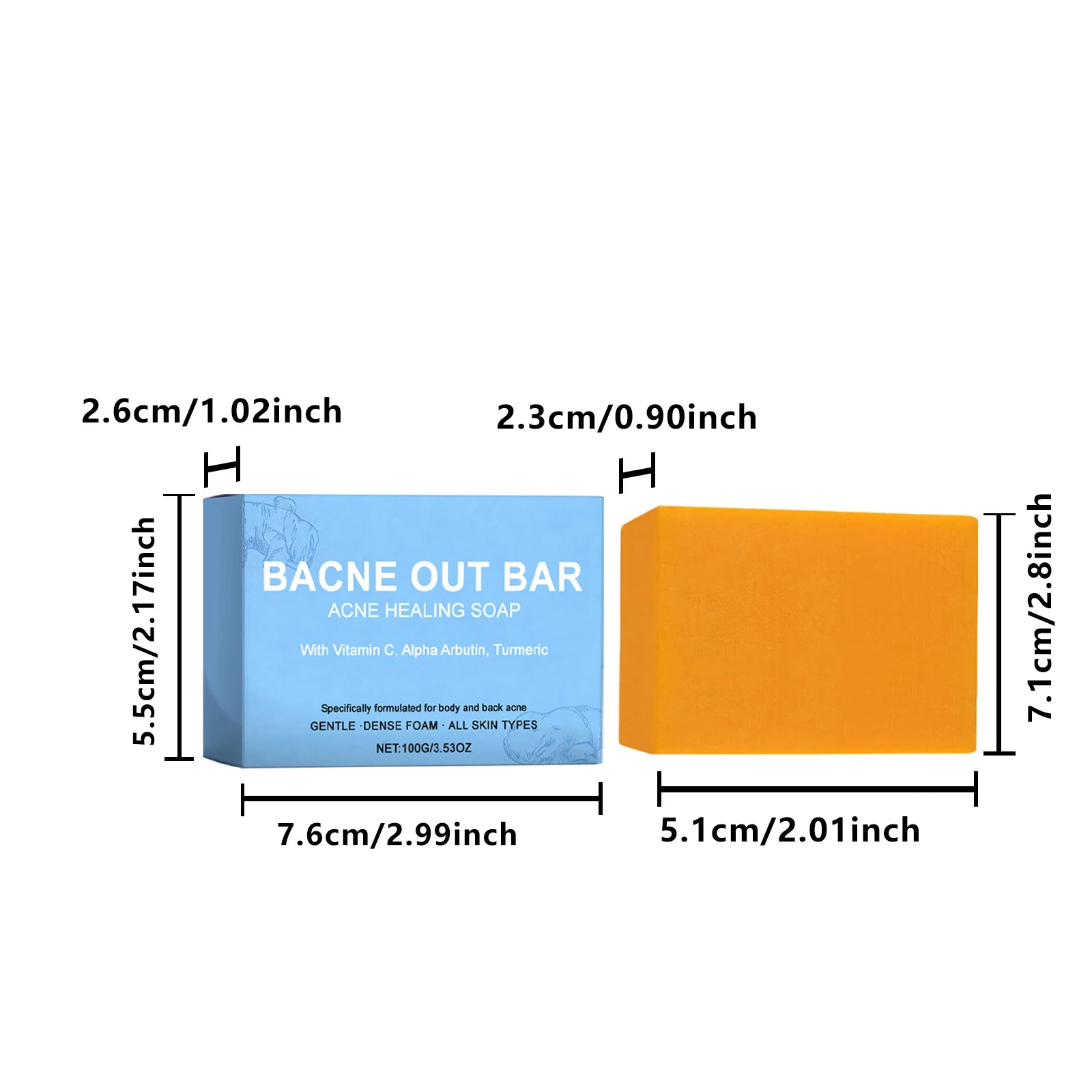 Body Cleansing Soap Gentle Anti Acne Exfoliating Facial & Body Cleanser Brightening Oil Control Soothing Skin Care Shower Soap Oasis Select 100g Boxed
