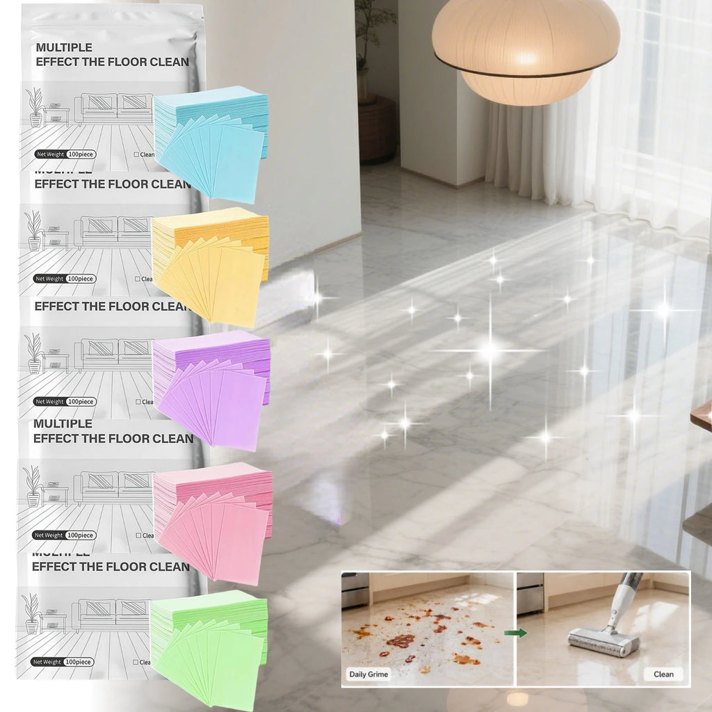 100PCS Water-Soluble Floor Cleaner Tablets Sterilizing Fragrant Remove Yellow Dirt Multi-Purpose Cleaning Sheets for Bathroom Oasis Select