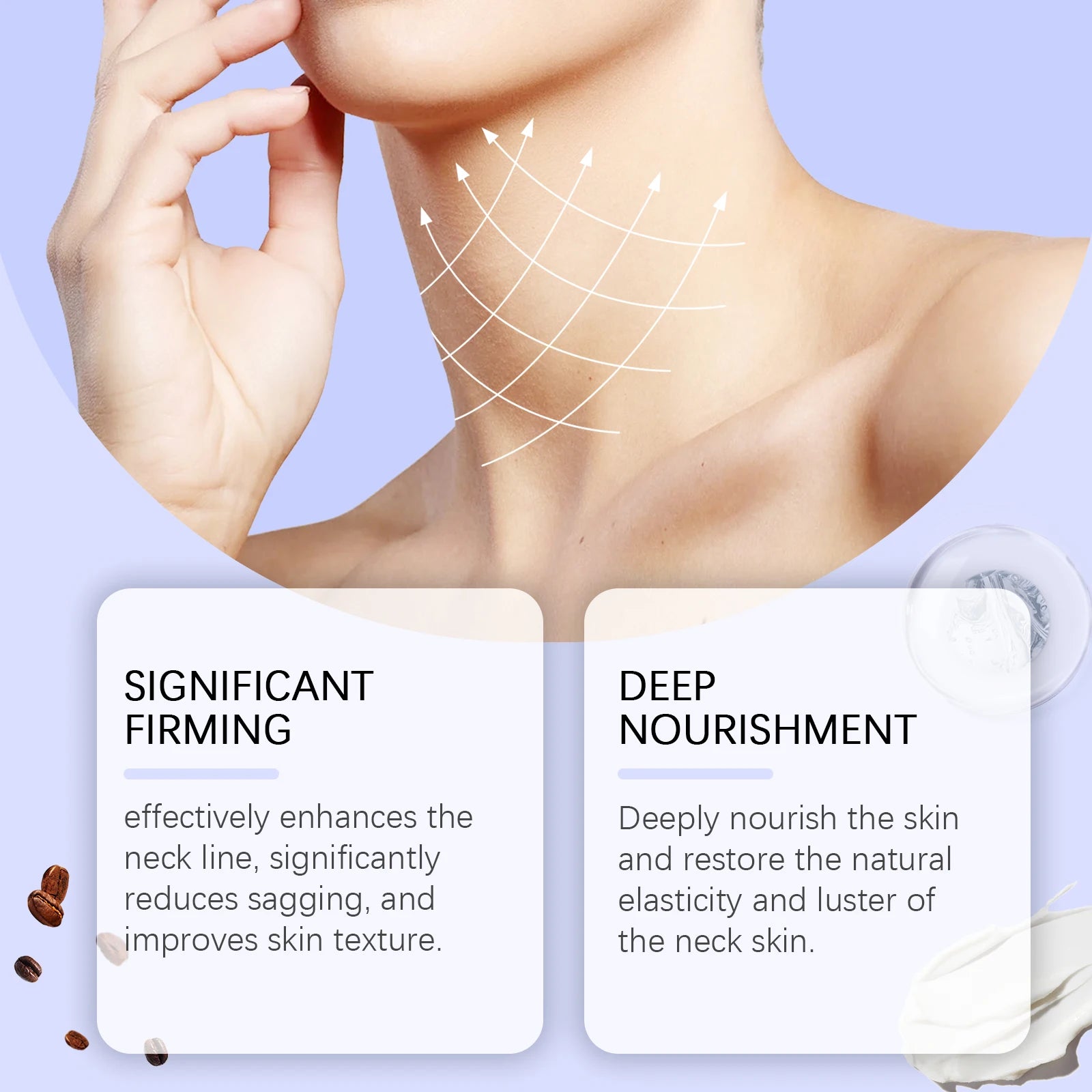 Neck Cream Firming Lifting Reduce Fine Line Skin Sagging Tightening Smoothing Cream Eliminate Double Chin Rejuvenation Neck Care Oasis Select