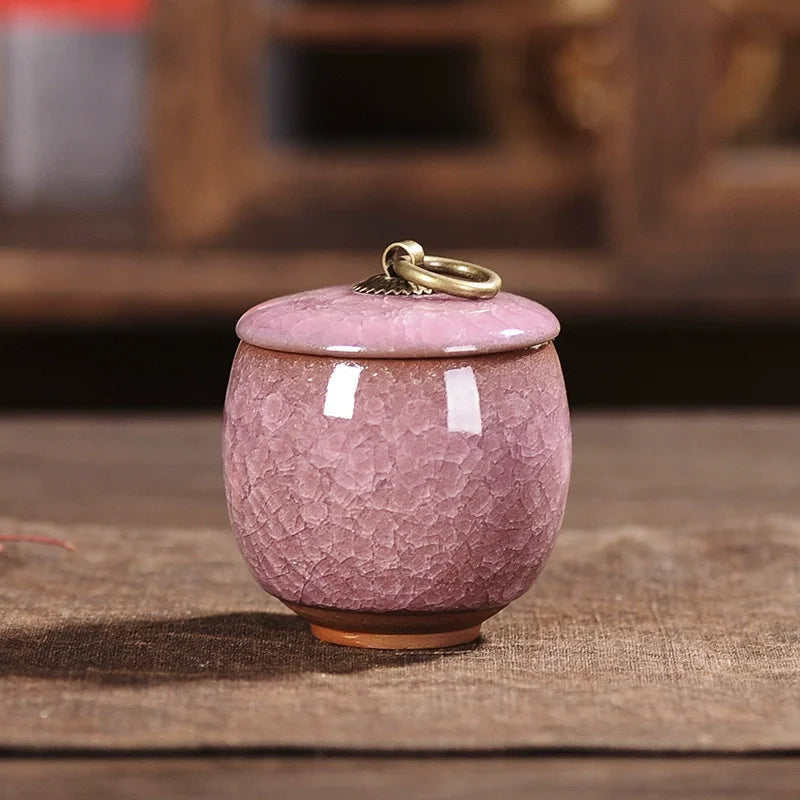 Ceramic Caddies Tea Container Coffee Canister Porcelain Tea Caddy Tea Storage Box Container Oasis Select Violet 6.3x7.3cm
