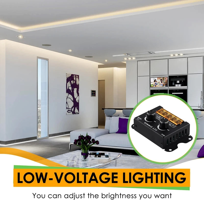 LED Controller DC 5-24V 15A Dimmerable CCT Dual Color Temperature LED Strip Controller LED Light Box Signboard Oasis Select