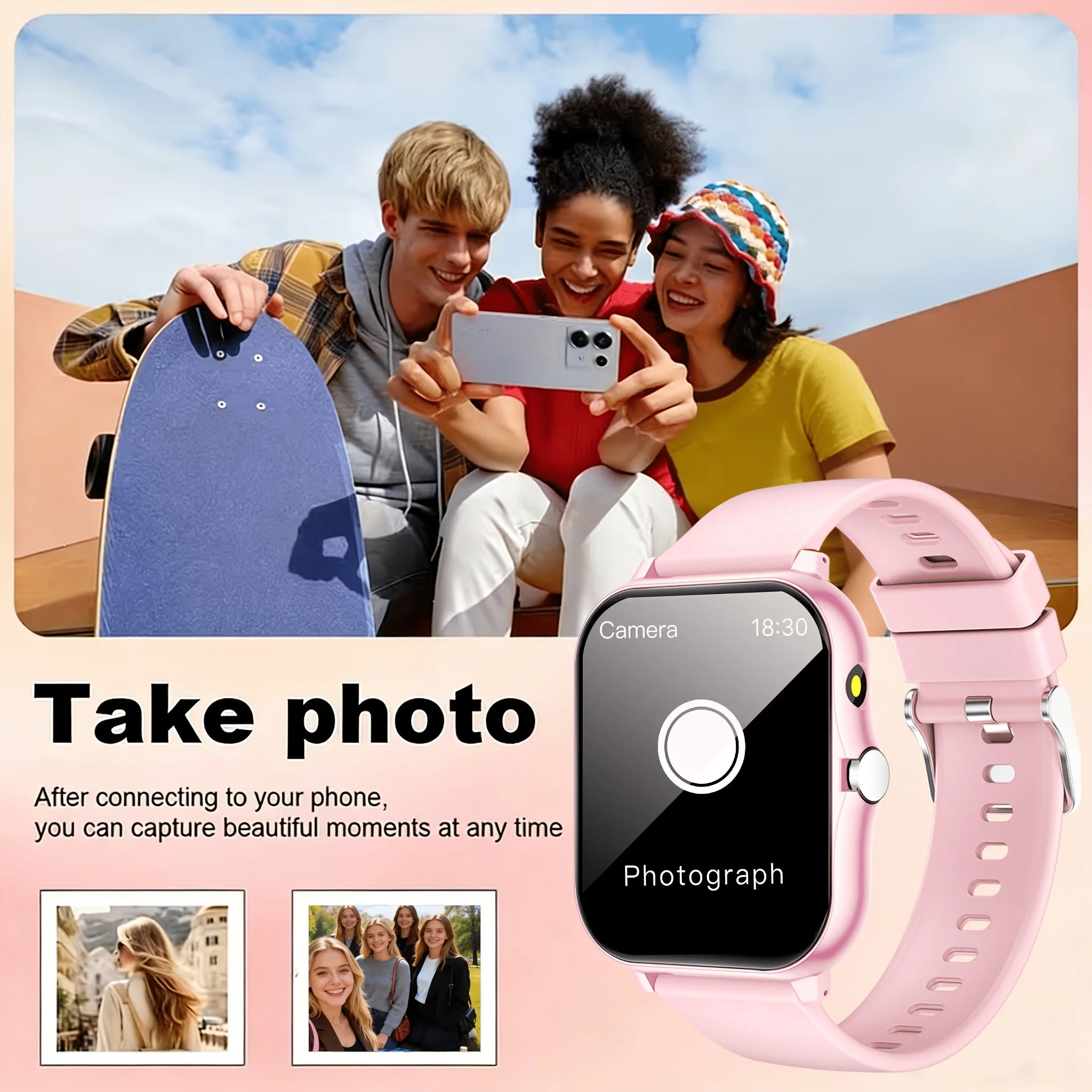 ERUN Full-Touch Smart Sports Watch – Calls, SMS & Activity Track