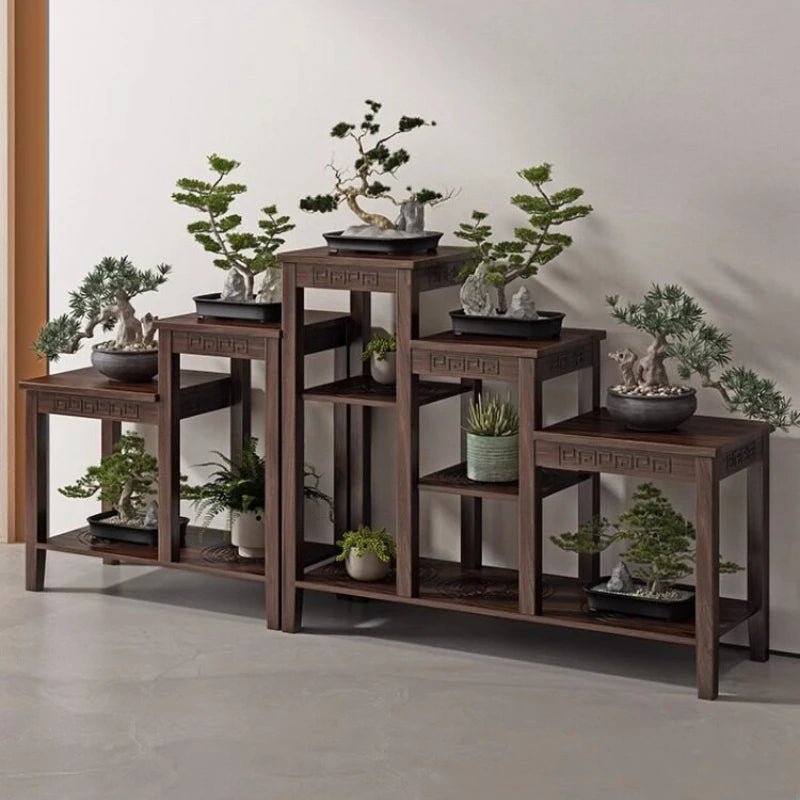 New Chinese flower rack, living room floor-to-ceiling indoor flower table, flower pot rack antique rack, ornament tea room rack. Oasis Select