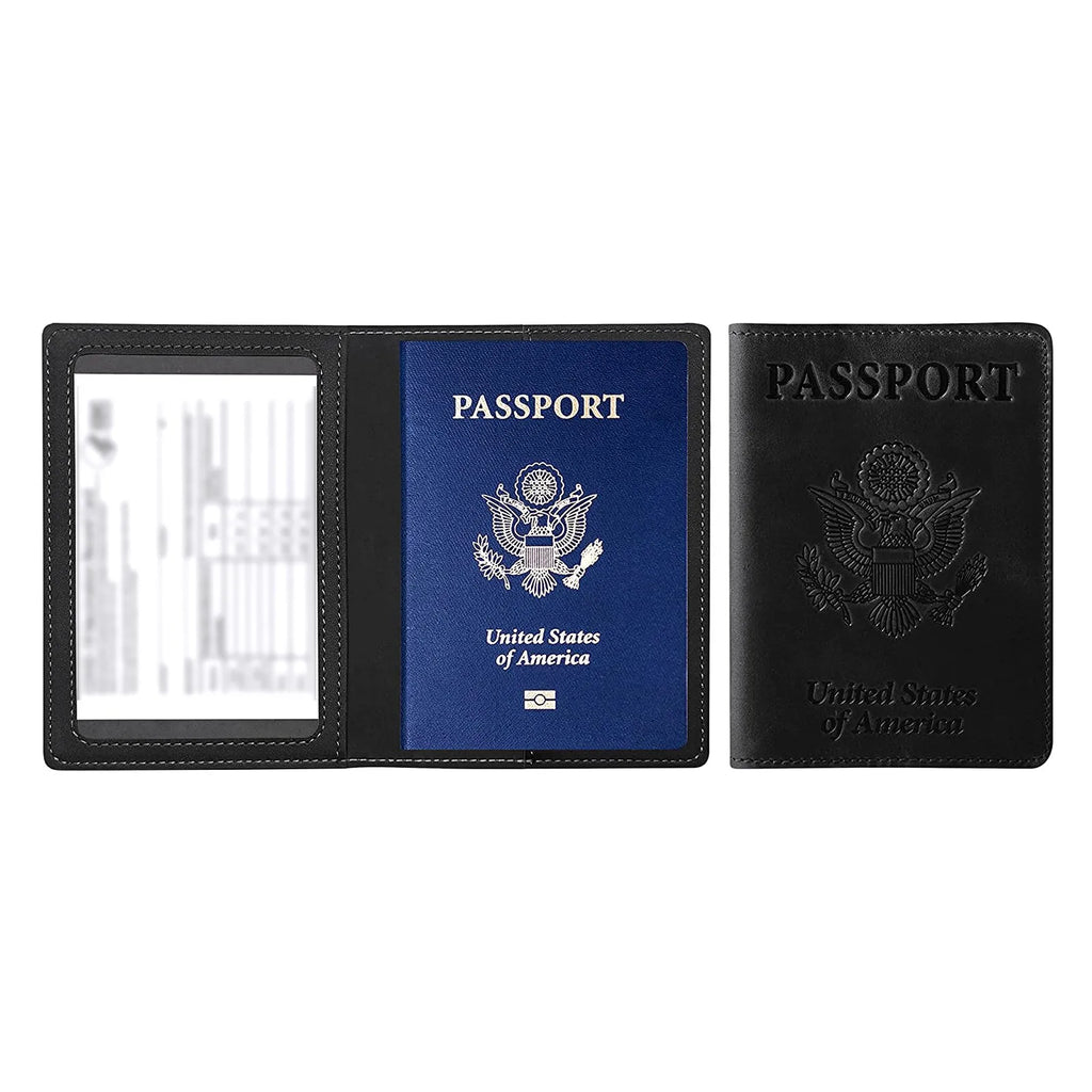 Leather Passport Cover & Card Holder Wallet – Unisex Travel Passport Card Holder Oasis Select B