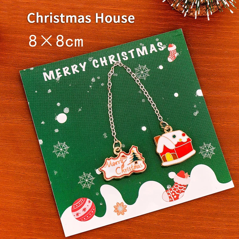 Christmas Tree Wreath Elk Metal Bookmark Christmas Book Mark Pendant Student Gift Learning Stationery Supplies For Women Men Kid Oasis Select A2