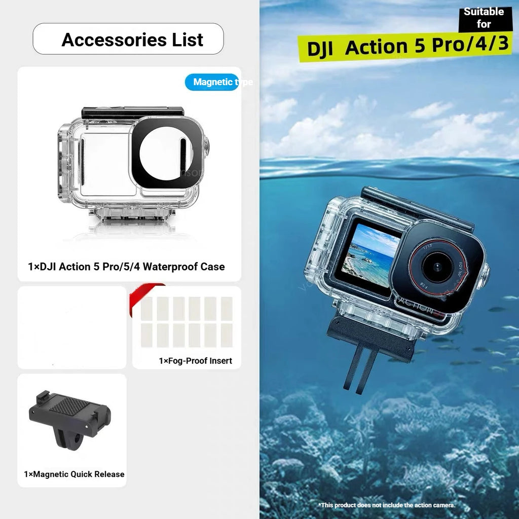 Magnetic Waterproof Diving Case for DJI Action 5 Pro/4/3