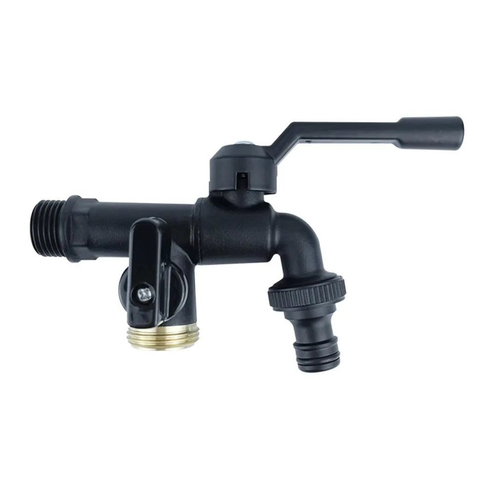 Black Brass Anti-Freeze Bibcock Faucet – Dual Outlet 1/2" Bibcock Faucet Oasis Select Style 2