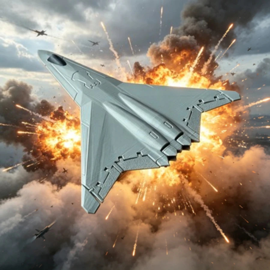 6th Gen Stealth Fighter Jet Model Modern Military Combat Aircraft DIY Assemble Warplane Figurine Aviation Collectible Desk Decor Oasis Select