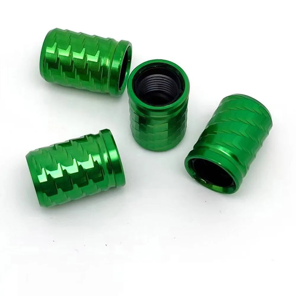 4Pcs Tire Valve Stem Caps Aluminum Alloy with Plastic Inner Liner Corrosion Resistant for Cars Trucks SUVs Motorcycles Bikes Oasis Select Green-4Pcs