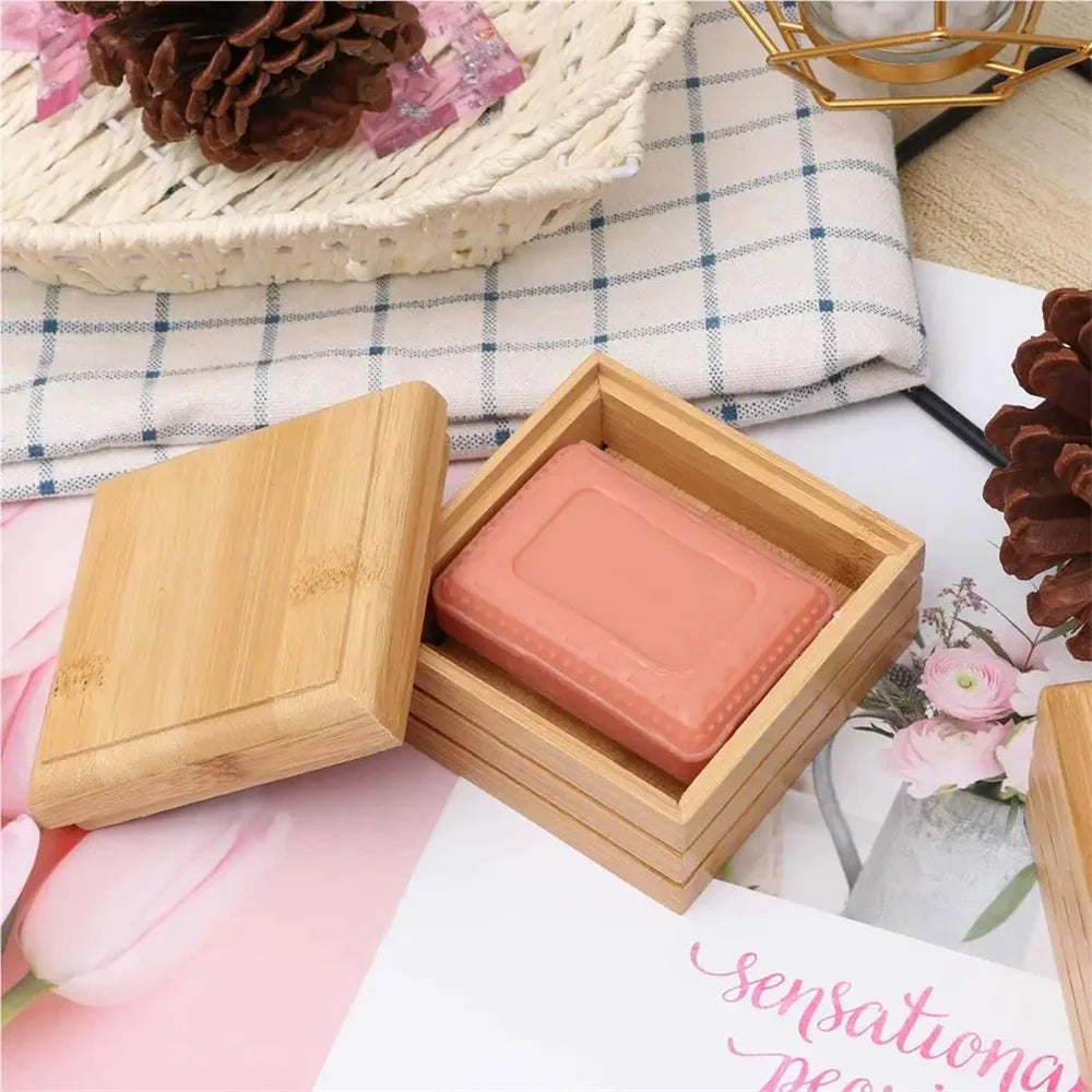 Bamboo Soap Box Convenient Lightweight Tray Holder Storage Rack Container Handcraft Bathtub Soap Dish Home Oasis Select