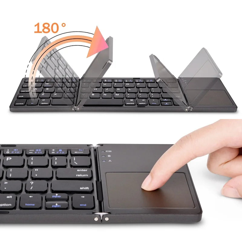 Wireless Folding Keyboard Bluetooth Keyboard With Touchpad For Windows, Android, IOS,Phone,Multi-Function Button Mini Keyboard Oasis Select