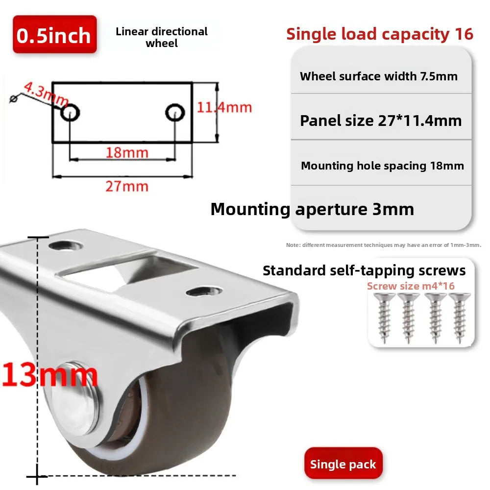 4Pcs Silent Rubber Casters, Drawer Wheels, for Furniture, Kitchen Cabinet Table ,of Side Installation Low Profile Replace wheel Oasis Select 4PCS A