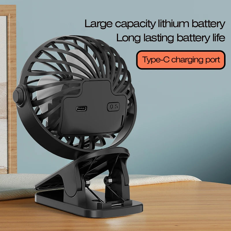 Portable Rechargeable Clip Fan 720° Rotatable Hanging Fan with Night Light Air Cooler for Outdoor Camping Ventilador Fans Oasis Select