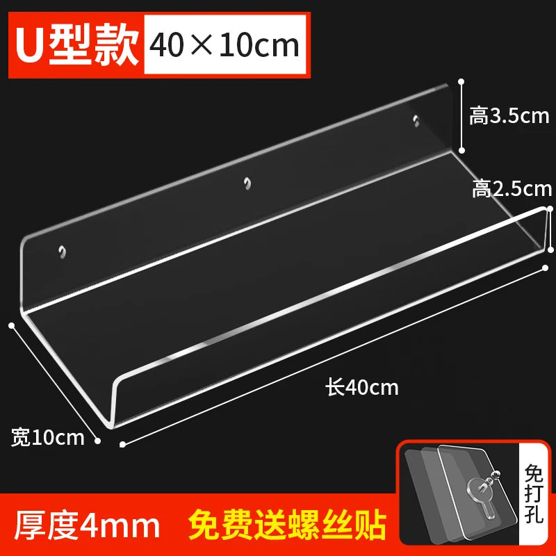 Acrylic Wall Mounted Floating Shelf – Kitchen & Bathroom Rack