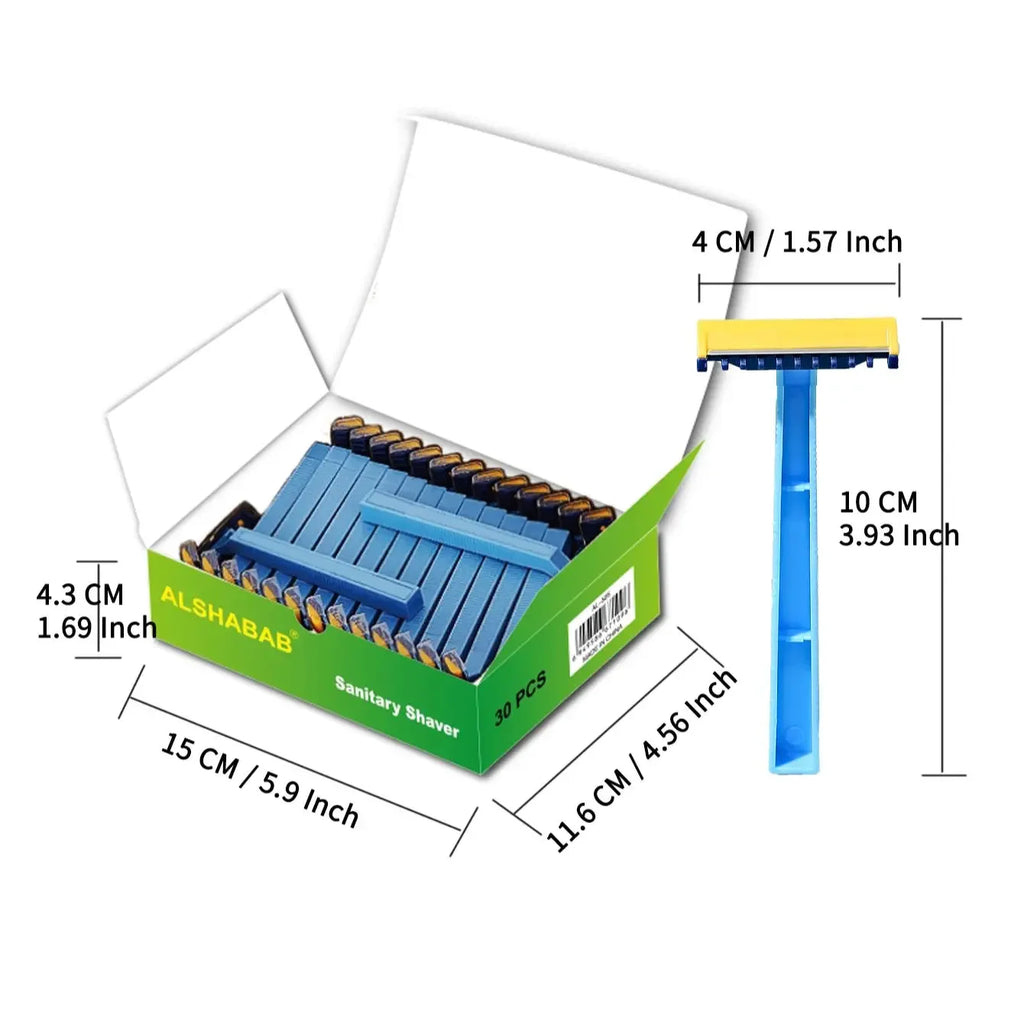 30PCS/Box Disposable Razor for Women Sanitary Manual Shaver 1 Super Sharp Blade with Comb Head for Face Down Leg Arm Bikini Oasis Select
