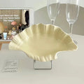 Shell Plate Cream Retro Ceramic Plate Fruit Snack Plate Dinner Tray Dish Set Jewelry Storage Dish Tableware Gift Oasis Select yellow