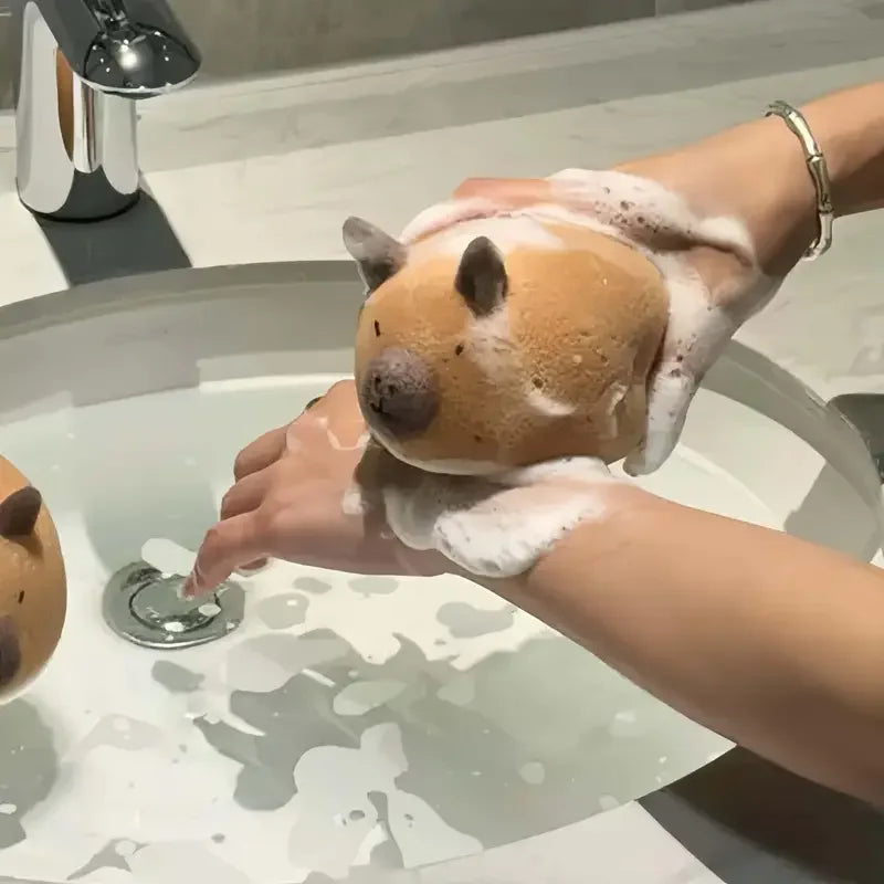 1/2 Bathroom Bath Balls Kapibala Face Wash Rubbing Sponge Cute Soft Wiping Accessories Oasis Select