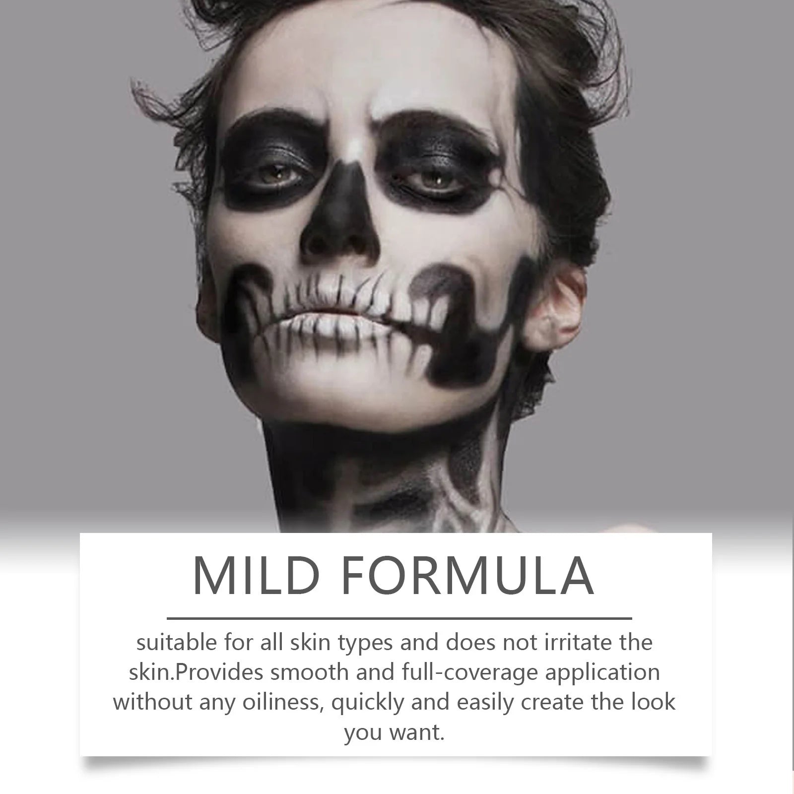 Halloween Black & White Face Paint Cream – Clown Cosplay Makeup Halloween Face Paint Oasis Select