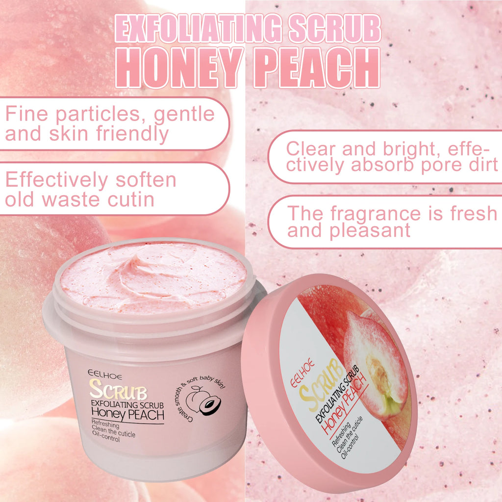 Honey Peach Body Scrub Cream Deeply Cleansing Exfoliating Scrub for Smooth & Glowing Skin Dead Skin Removal Moisturizing Oasis Select