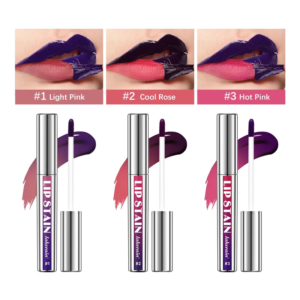 Peel Off Lip Stain Waterproof Long Lasting Pink Lip Tint Transfer Proof Non-stick Cup 3 Colors Lip Stain Women's Cosmetics Oasis Select 3 pcs