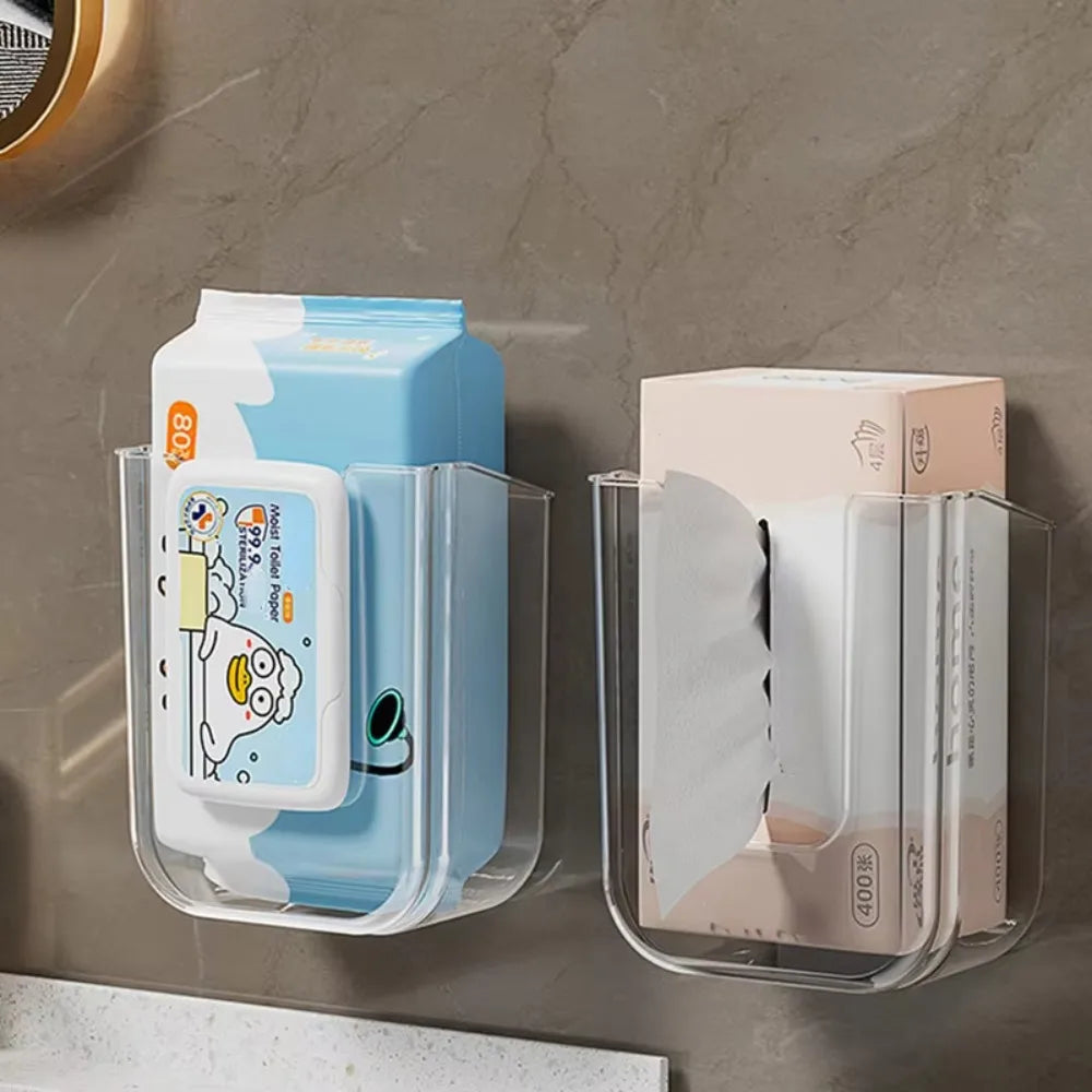 Wet Tissue Storage Box with Large Opening Strong Load-bearing Wet Wipe Dispenser Wall-Mounted Self-Adhesive Toilet Paper holder Oasis Select