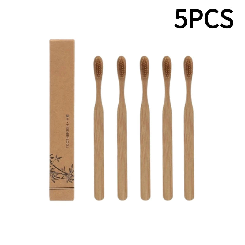 Bamboo Toothbrush Set – Soft Bristles, Travel & Eco-Friendly