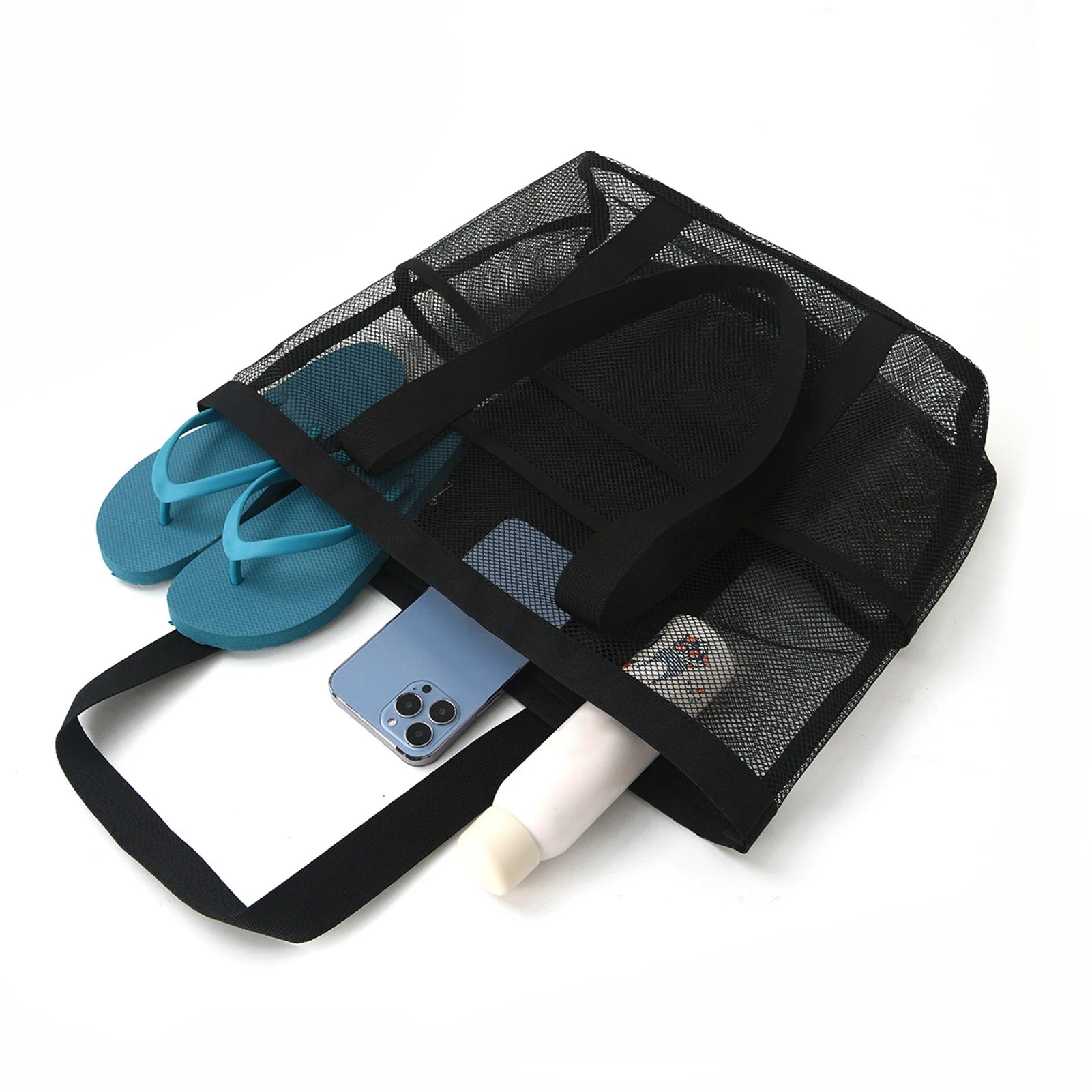 Mesh Beach Tote Bag | Large Multi-Pocket Pool & Travel Bag