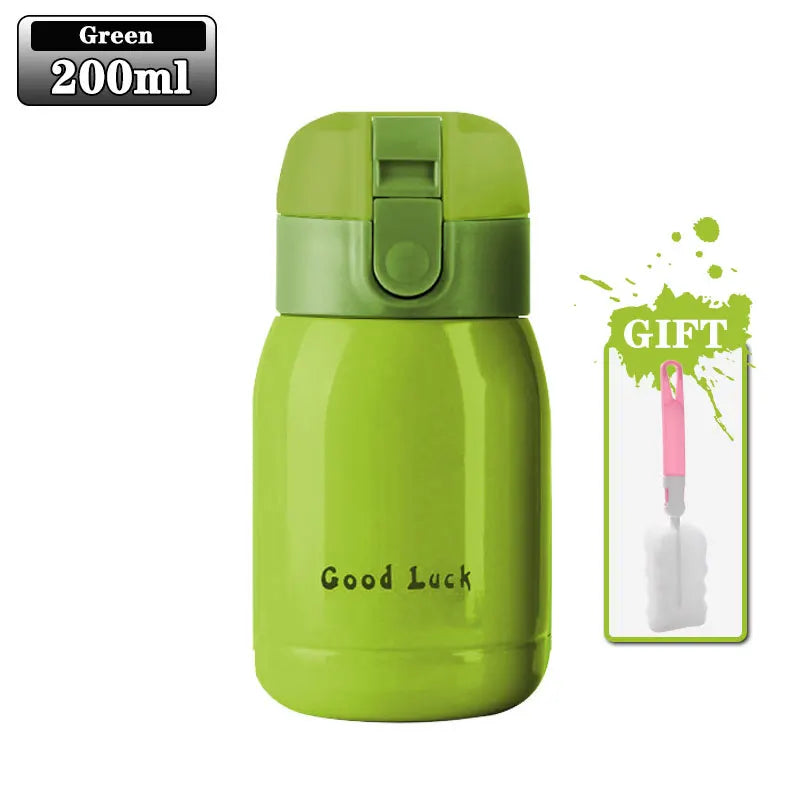 Wholesale 200ML Flip Top Thermal Mug Stainless Steel One Touch Kids Thermos Bottle Flask With Button Lid Oasis Select Green 200ml