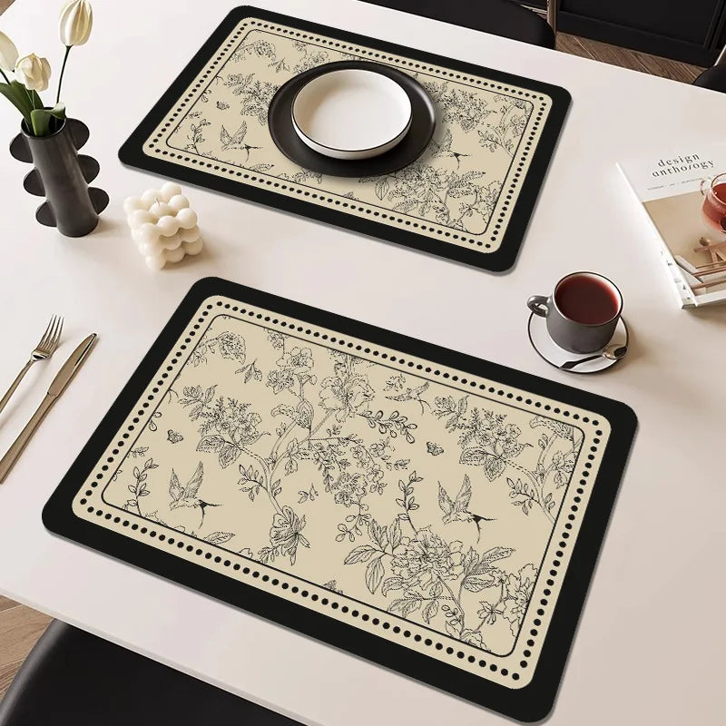 French Waterproof Leather Placemat Grease-proof Washless Placemat Dishes Scalder-proof Thermal Insulation Mat Western Placemat Oasis Select C2 30 x 50cm