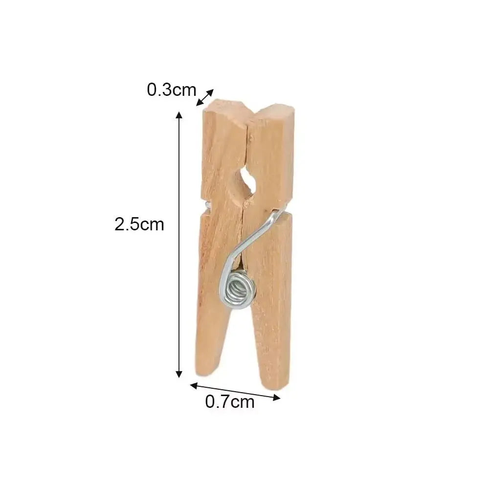 50/100pcs Durable Wooden Photo Clips Mini Reusable Memo Paper Peg Wooden Clamp for Hanging Pictures Paper DIY Crafts Oasis Select