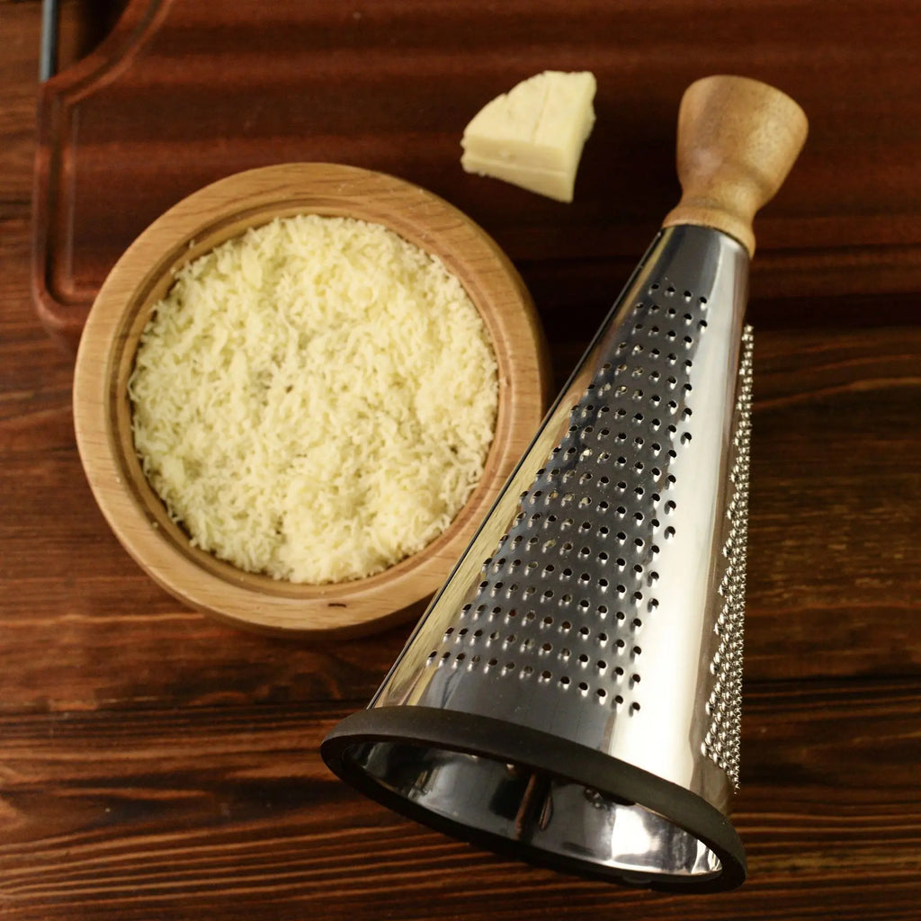 Stainless Steel Cone Cheese Grater | Wooden Handle Multi-Use
