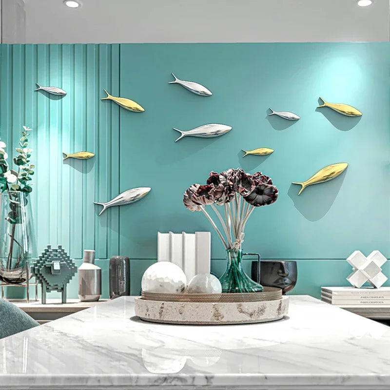 Living Room Wall Decoration TV Sofa Background Wall Pendant Decoration Relief Wall Decoration Fish Room Decor Oasis Select