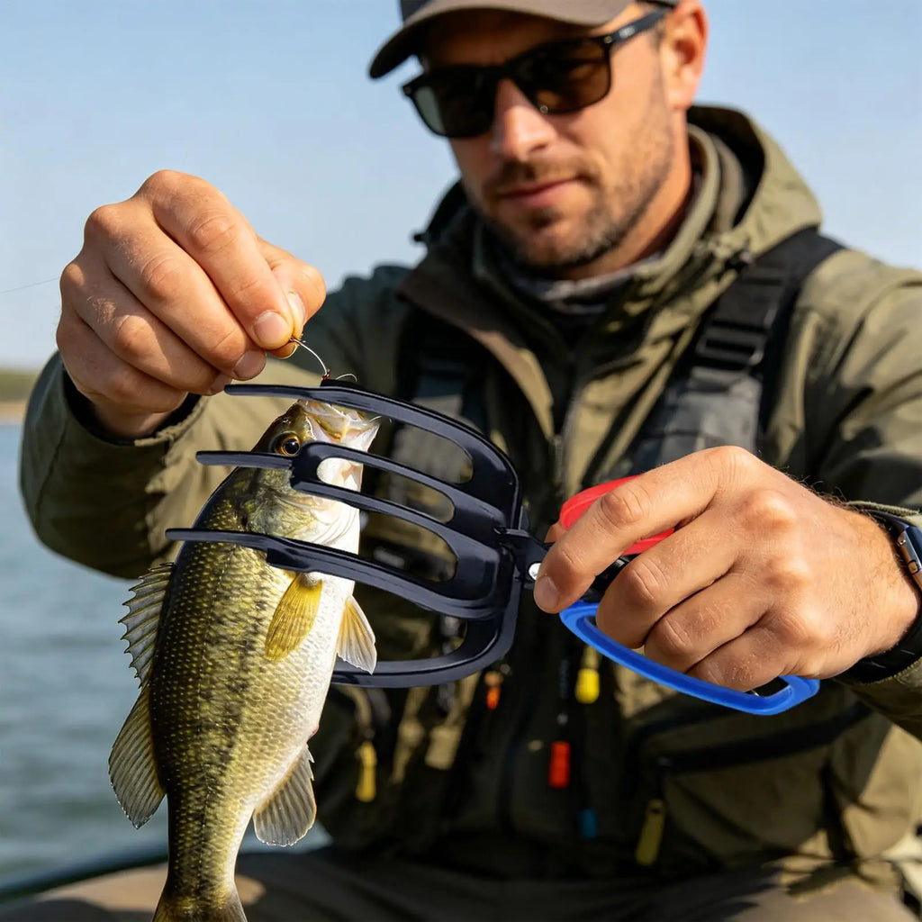 Multifunctional fish catcher, three-pronged, dirt-free, non-slip fishing control device, hand lure tongs, fish catching tongs Oasis Select