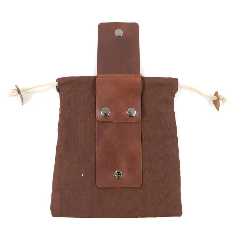 Portable Outdoor Waist Bag Wear-resistant PU Leather Foldable Hanging Storage Pouch for Cycling Running Camping Use Oasis Select A3