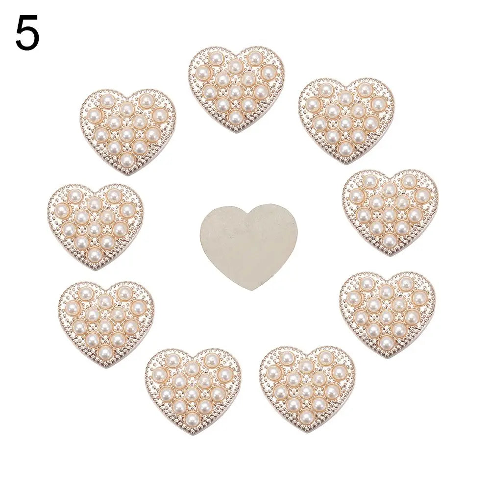 10PCS 16MM Vintage Buttons Clothing Flatback Plating Pearl Buckle Rhinestone Snowflake Cabochon DIY Craft Apparel Sewing Tools Oasis Select type5