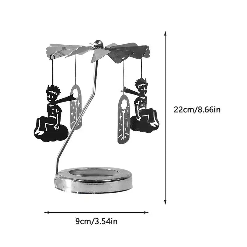 Rotating Candle Holder Thermal Spinning Candlestick Holder Round Revolving Lantern Dream Decoration Candle Tea Light Holder Oasis Select