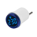 LED Digital Voltmeter AC 50-500V Round Mini Voltage Meter Red/White/Blue/Green/Orange Voltage Tester Voltage Monitor EU Plug Oasis Select Blue