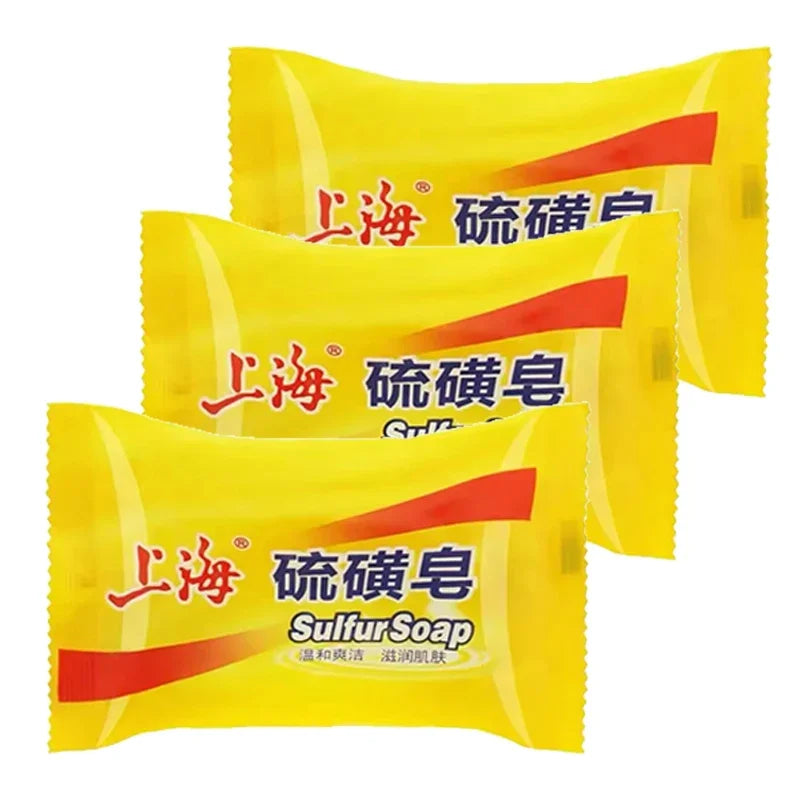 2026 Flash Sale！3/5Pcs Shanghai Sulfur Soap Traditional Chinese Skin Care Oil-Control Acne Cover Cleanser For Glowing Skin Oasis Select 5BF065-3PCS