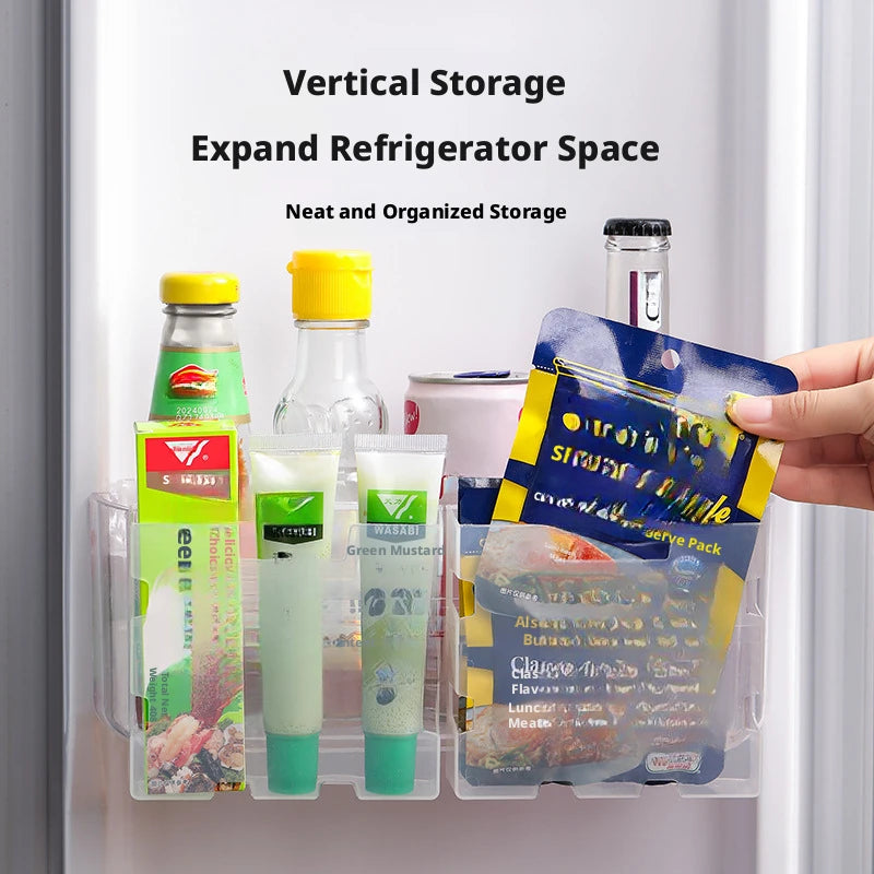 Fridge Side Organizer Clear Plastic Storage Box For Condiments Sauces Small Items Kitchen Container Basket Produce Washing Oasis Select