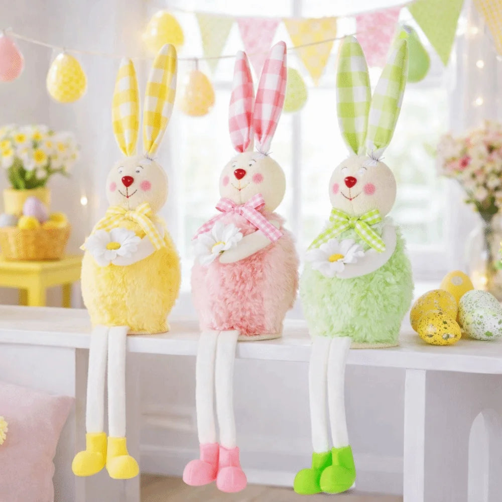 Easter Bunny Plush Doll | Soft Long-Leg Rabbit Figure Decor