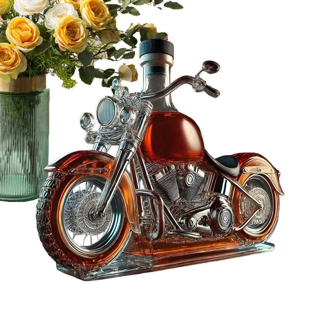 Glass Wine Decanter Motorcycle Liquor Decanter Wine Bottle Funny Drink Bottle Liquor Dispenser for Men Dad Motorcycle Lovers Oasis Select