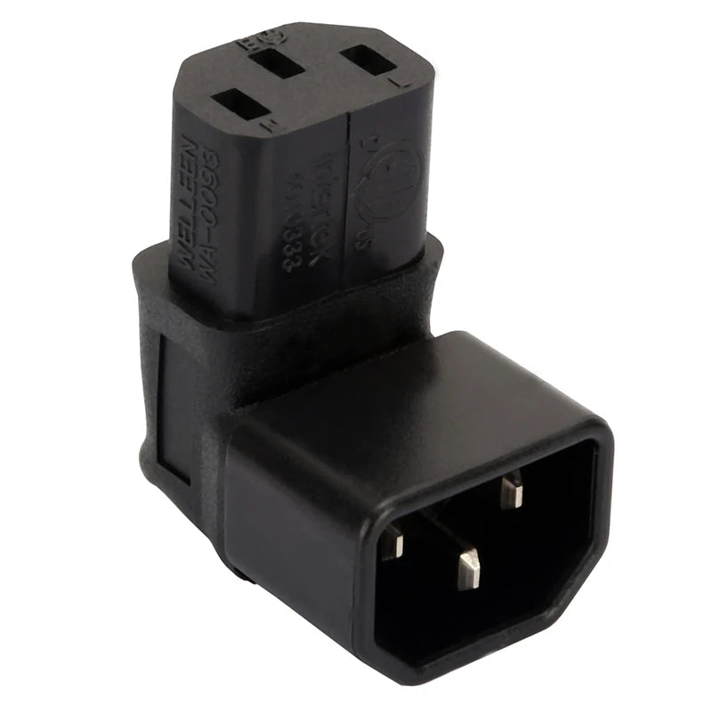 3pin Male To Female Extend 90 Degree Down Up Angle AC Converter IEC 320 C14 To C13 Left Right Angle AC Adapter IEC 320 Oasis Select Down