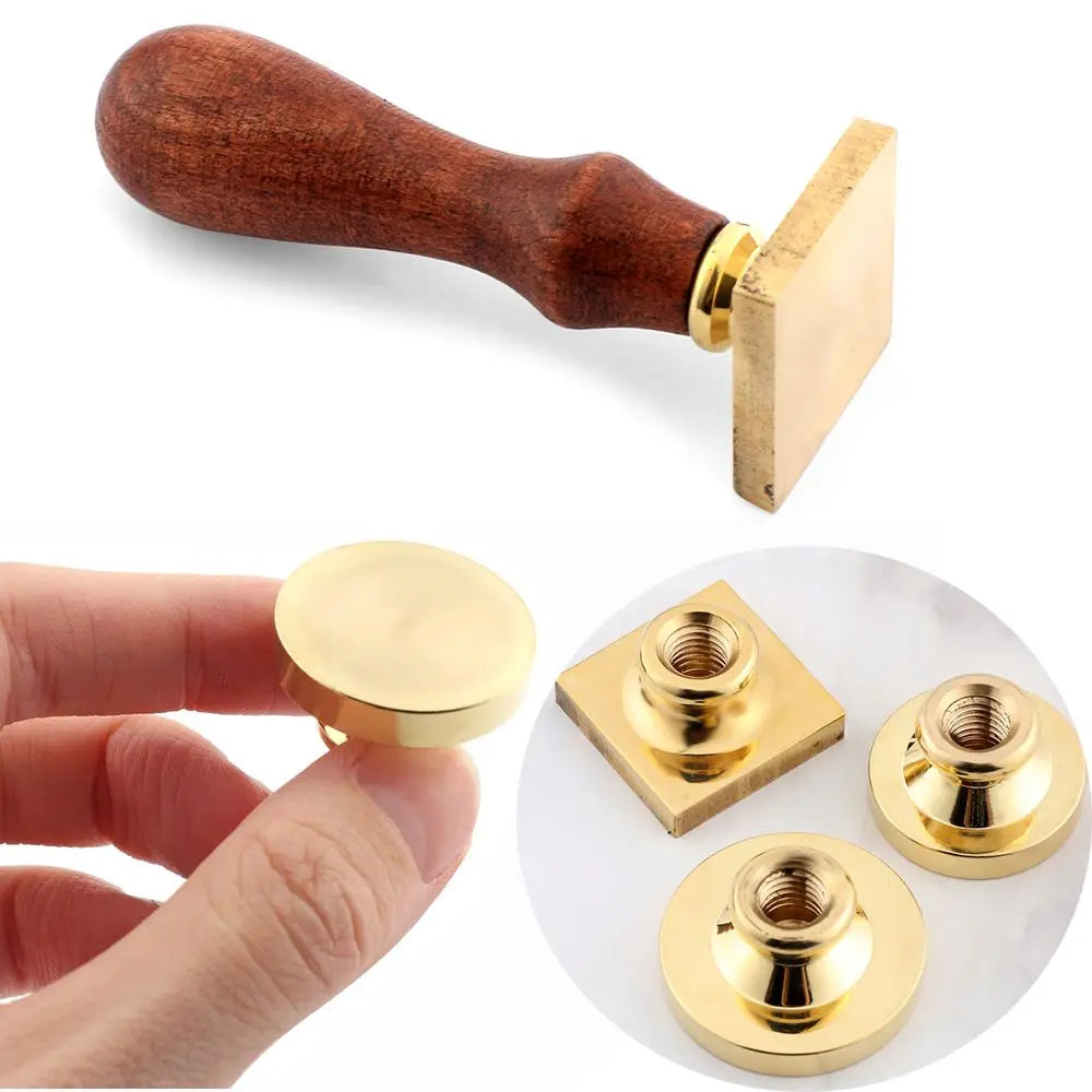 Retro Brass Sealing Wax Stamps Head Wooden Wax Sealing Stamp Handle Rosewood Handle Wax Seal Copper Head for Scrapbooking Oasis Select