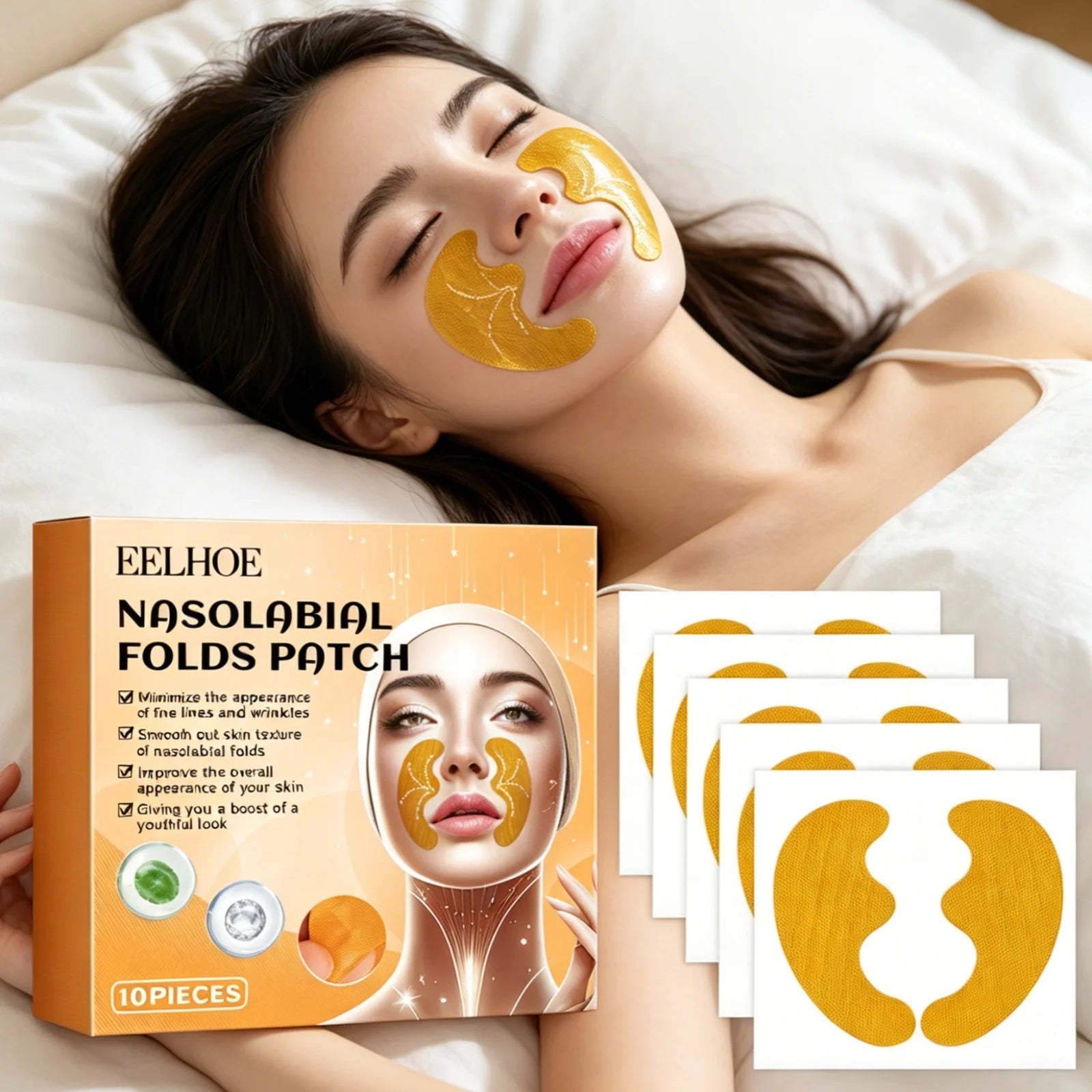 EELHOE Nasolabial Fold Patches – Anti-Wrinkle & Skin Firming Anti-Wrinkle Facial Patches Oasis Select