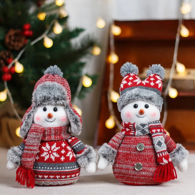 1Pcs Christmas Decoration Gift Lei Feng Hat Snow Doll Plush Toy Snowman Window Display Ornament Cute Festive Atmosphere Oasis Select