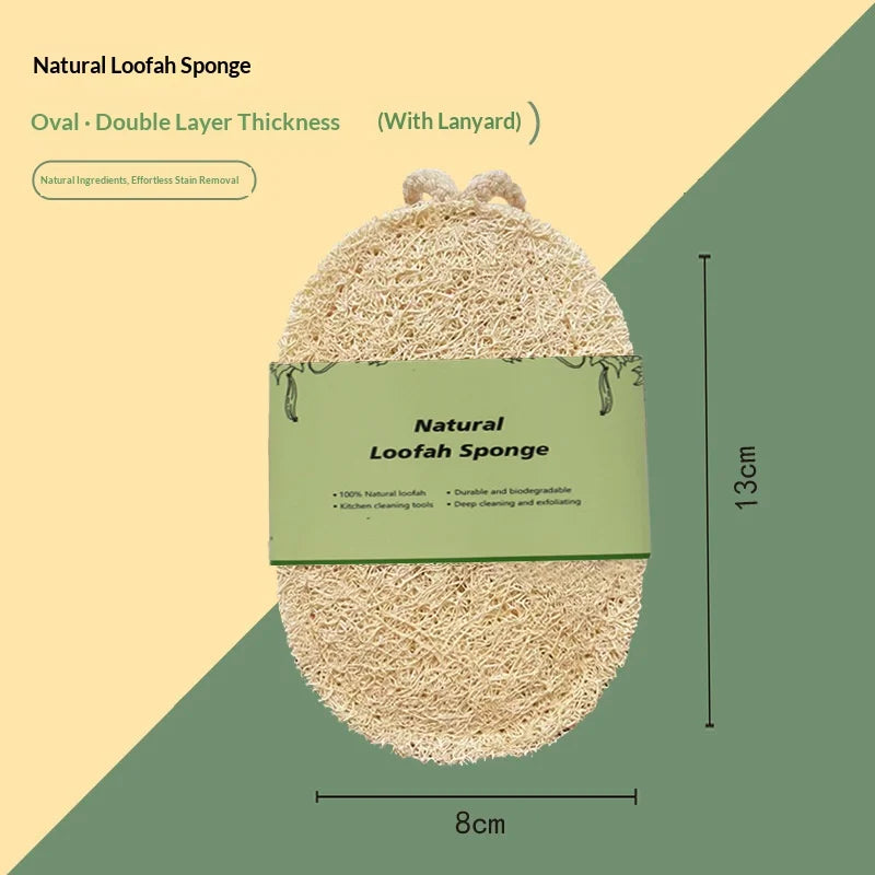 Natural Luffa Sponge for Dishes 3-Pack Eco-Friendly Kitchen Scrubber Non-Stick Oil Stain Removal Durable Dishwashing Pad Pot Pan Oasis Select