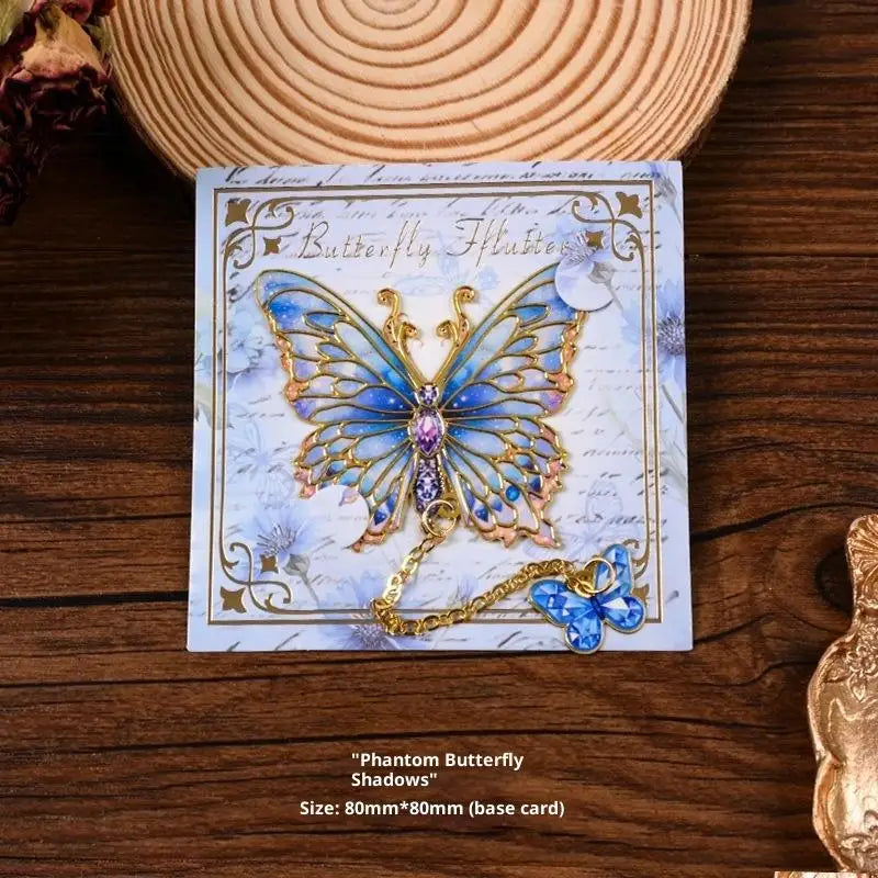 Vintage Butterfly Fan Metal Bookmark Hollow Flower Painting Bookmarks Student Reading Book Clip For Book Lovers Readers Gifts Oasis Select A13