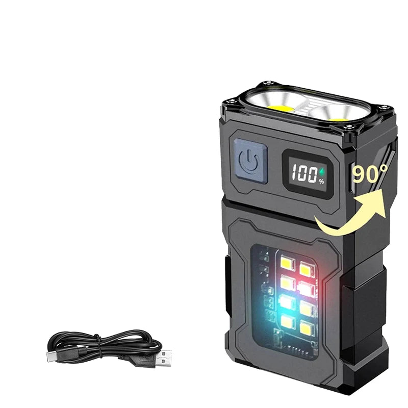 Mini USB-C Rechargeable LED Flashlight | COB, Magnetic, IPX4