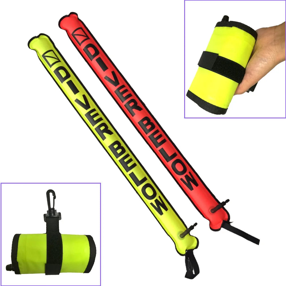 110cm Scuba Diving Surface Marker Buoy SMB Signal Tube Safety Sausage SMB Gear for Underwater Spearfishing Snorkeling Diver Oasis Select