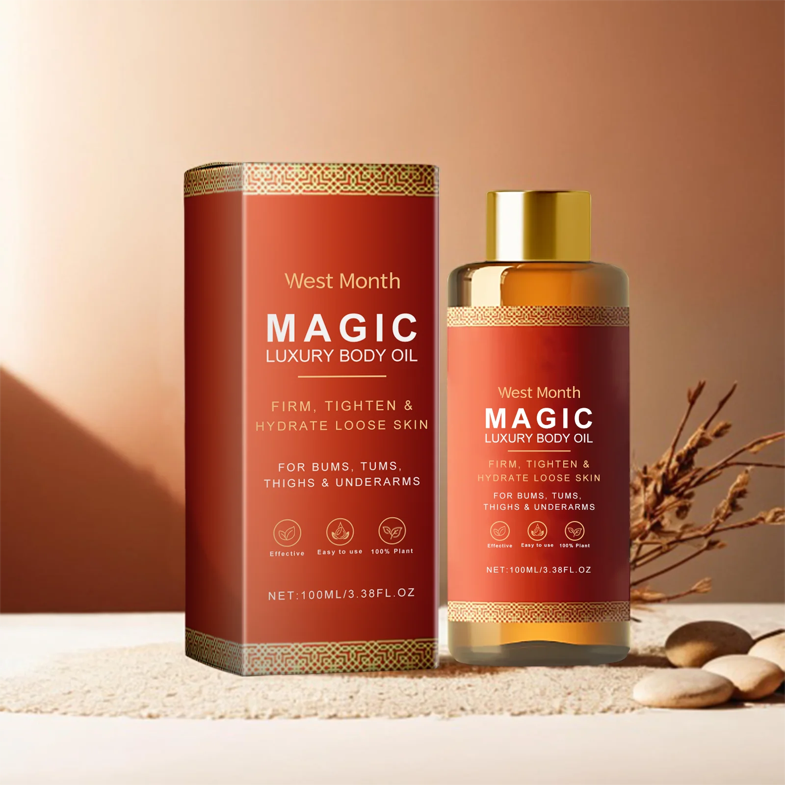 WEST MONTH Firming Body Oil – Tighten, Lift & Moisturize Skin Firming Body Oil Oasis Select 100ml boxed